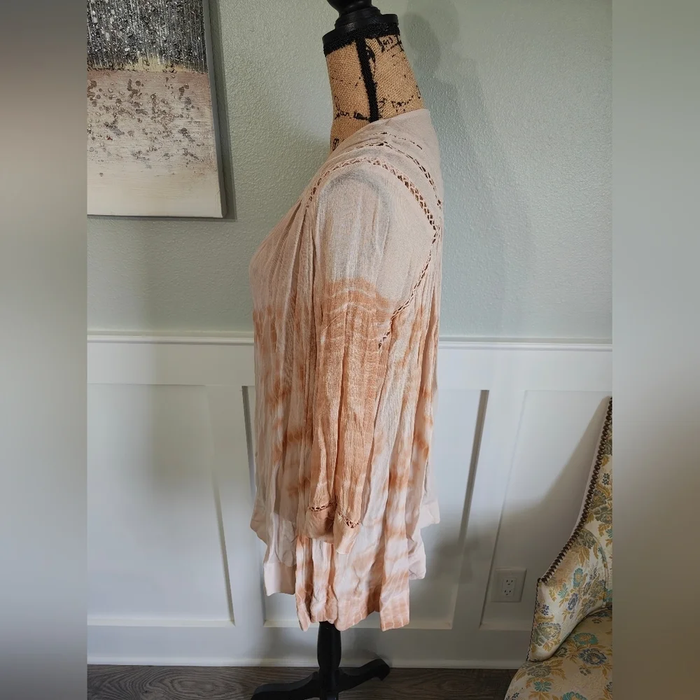 Free People Tie Dye Me Down V- Neck Tunic Size Large - Picture 2 of 5